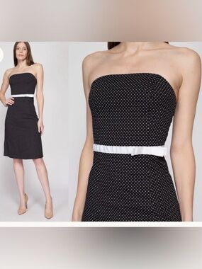 🖤 VINTAGE Ruby Rox Strapless Polka Dot Party Dress 🖤